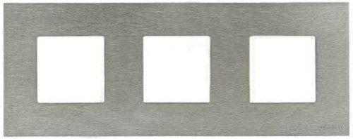 Рамка универсальная ABB Niessen Zenit 3-м. 6 мод. N2273 OX металл натуральная сталь картинка